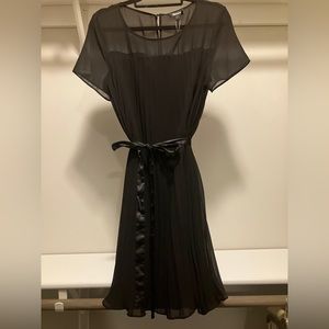 DKNY Black Pleated Dress